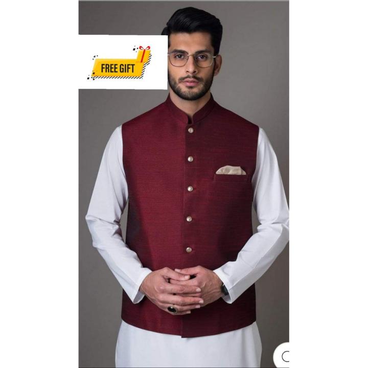 Maroon waist coat best sale