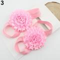 New 2Pc Baby Infant Toddler Girl Ribbon Flower Barefoot andal ock Toe hoe. 