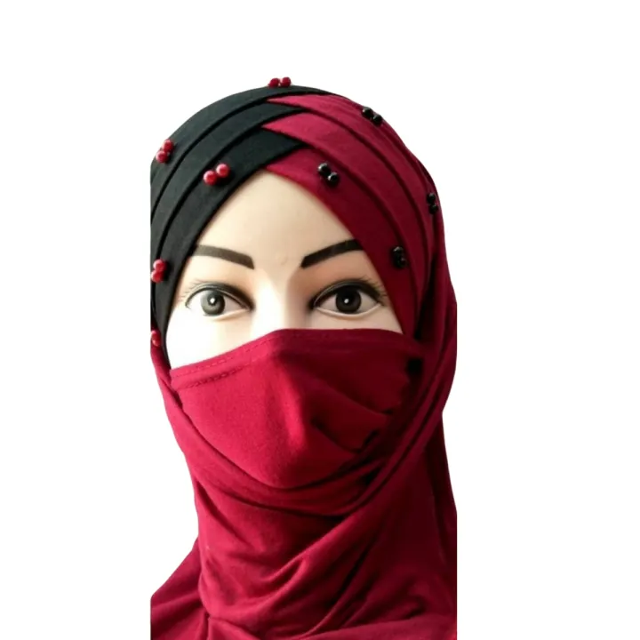 Pearl%20Ready%20To%20Wear%20Hijab%20With%20Nakab%20Two%20Color%20Combination%20Be%20Hijabi%20-%20Image%202