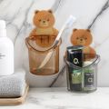 Toothbrush Holder Cute Bear Storage Rack Wall-mounted Bathroom Accessories Set Tooth Brush Stand Shelf Bathroom Accessories. 