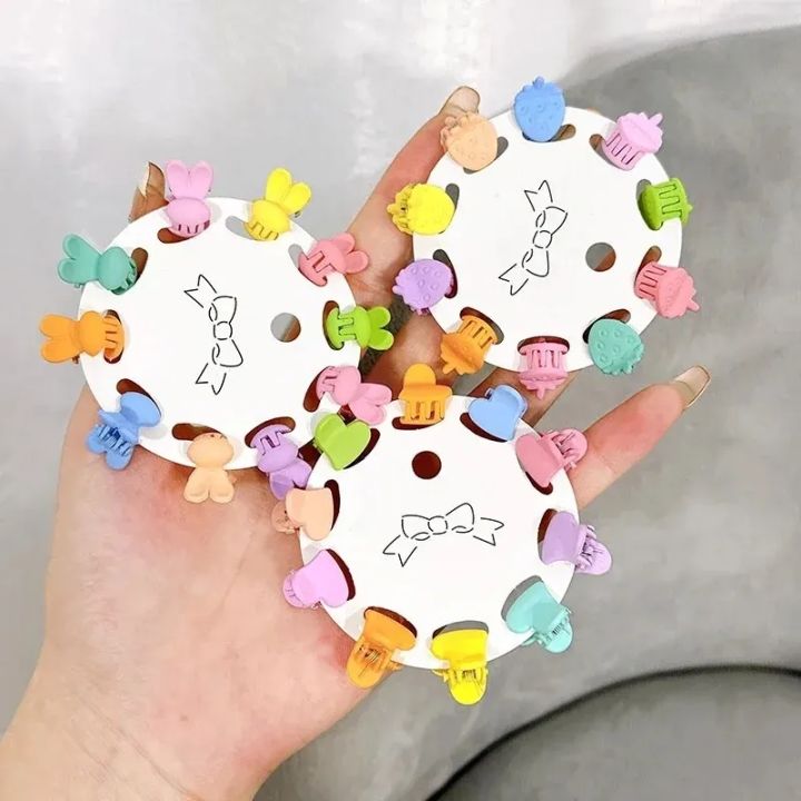 10Pcs Mini Cute Hair Claws Hair Clips Colorful Flower Star Hairpins Bang Clip Women Girls Headdress Headwear Hair Accessories