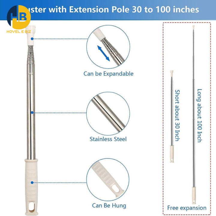 Ceiling%20Fan%20Duster,%20Microfiber%20Feather%20Duster%20with%202M%20Long%20100%20inches%20Extendable%20Handle,%20Reach%20High%20Ceilings,%20Blinds,%20Fans%20&%20Cars,%20Effortless%20Cleaning%20with%20Bendable%20Head%20&%20Telescoping%20Extension%20Pole%20By%20HOVEL%20E%20BIZ%20-%20Image%209