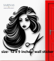 Sabnas -size- 12 X 9 inches - Hair Beauty Salon Wall Decal Sticker Vinyl Wall Decor Stickers For Hair Dresser girls boys woman salons, Parlor , fashion, room, home decor decoration  customize- Black color. 