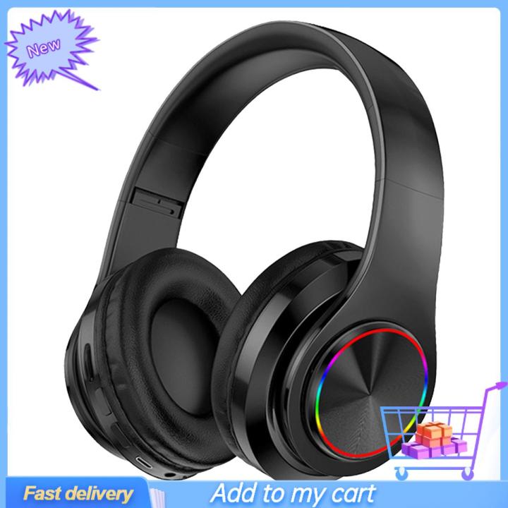 B39 Wireless Headphones Foldable Colorful Breathing Lights Support TF Card Bluetooth-compatible 5.0 Stereo Heavy Bass Headsets for Gaming