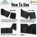 (Pack Of 1) 3 Hook Bras Strap Bra Band Extender Multi Color. 