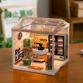 Robotime Rolife Super Creator Plastic Whole Set 1:24 Mini House 6 in 1 Six Grid DIY Miniature LED House Kit Roof and Dust Cover Accessories Decorative Toy -DW001B~006. 