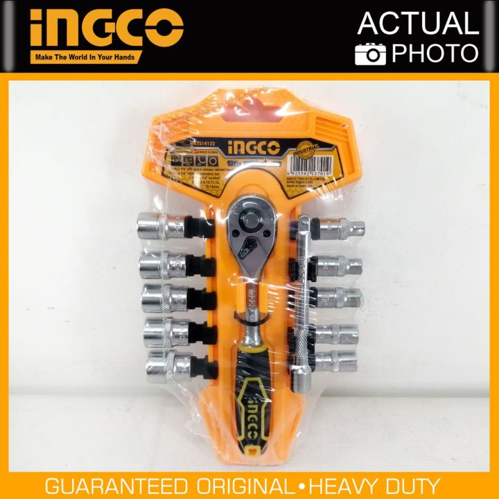 INGCO - 12pcs 1/4" Socket set