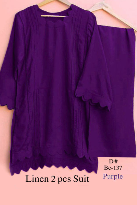 Shalwar Kameez For Girls New Style Summer -- Women Dresses Stitched 2Pcs -- Ready Made -- Front Plates Design Sleeves Daman Trouser Cut Designing -- Women & Girls