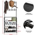 Multifunctional 4 Layers Shoe & Coat Rack, Metal Storage Rack. 