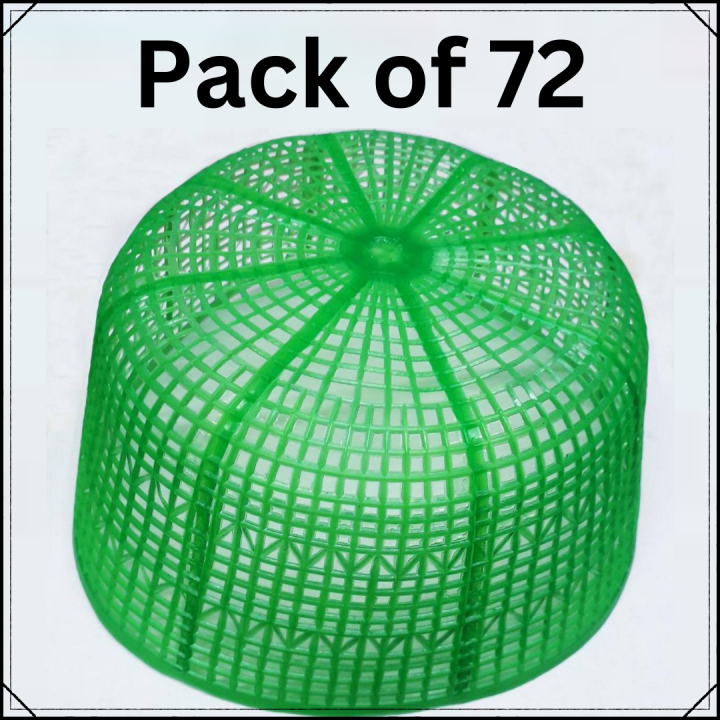 Pack Of 72 Plastic Prayer Cap Namaz Topi For Masjid Donation - Green Masjid Cap Plastic