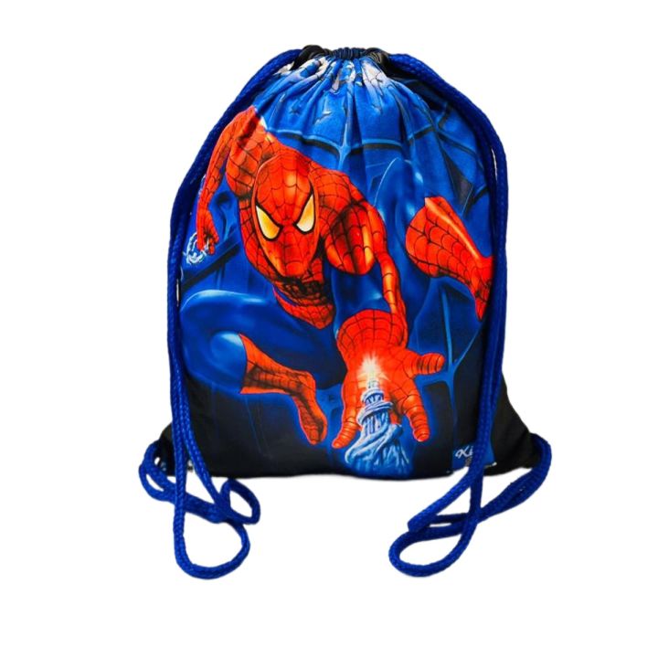 Double Sided Spiderman Printed DrawString Bag Exam Bag