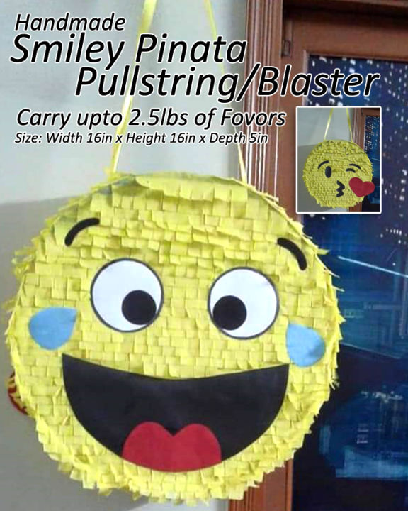 Smiley EMOJI Face Pinata for Kids Birthday Parties (Empty)