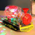 Transparent Electric Gear Train with Music Light Rotating Toy for Kids. 
