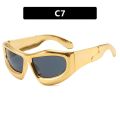 Fashion Y2K Cyberpunk Sunglasses Women Men UV400 Red Blue Shades Silver Mirror Lenses Vintage Outdoor Hiphop Eyewear Golven Toy. 