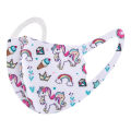 Cute Washable Reusable Cotton Ice Silk Face Mask For Kids Printed Lovely Cute Unicorn Design. 