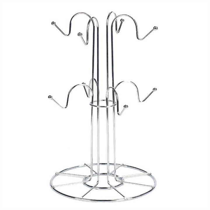Cup Drying Rack with 8 Hooks Drainer Mug Tree Mug Organizer for Home Desktop, Easy to Use Fine Workmanship