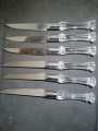 Plastic silver Birthday cake Knife,Kitchen KNIFE steel with handle,Small sharp KNIFE for daily use,Heavy Metalized crystal, Size 6 inch,Pack of 2. 