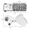 2 Pieces Jewelers Loupe 30X 60X 90X Jewelers Eye Loupe Magnifier. 