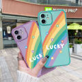 dienya Case For Infinix Hot 10T Case Fashion Lucky Rainbow Thin Shockproof Square Edge Silicone Casing Full Lens Cover Camera Protect Cases Softcase. 