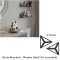 2 Pieces 3D Diamond Shape Brackets For Wooden Shelf Wall Decor (Only Brackets-Wooden Shelf Not included). 