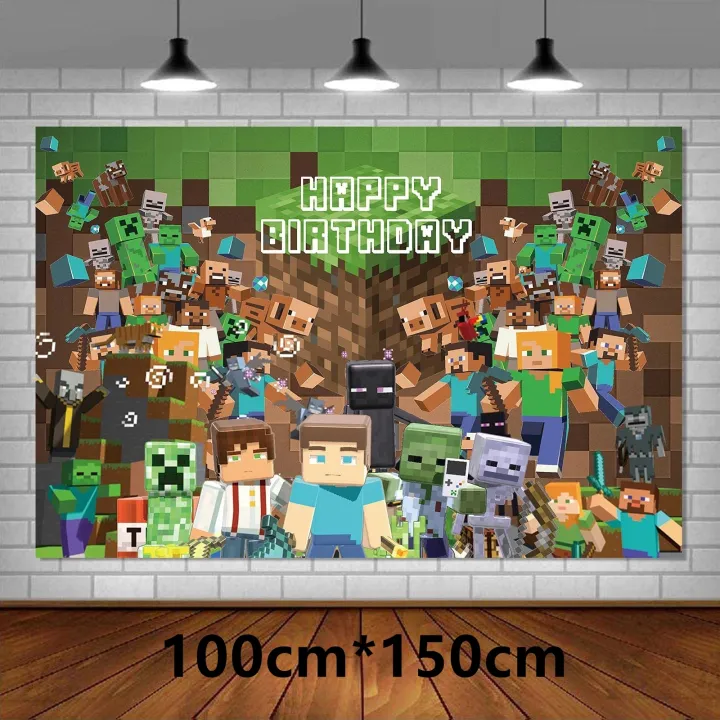 Minecraft%20Balloon%20Pixel%20Game%20Theme%20Birthday%20Banner%20Party%20Decoration%20Disposable%20Tableware%20Cake%20Topper%20Supplies%20Creeper%20TNT%20Toy%20-%20Image%202