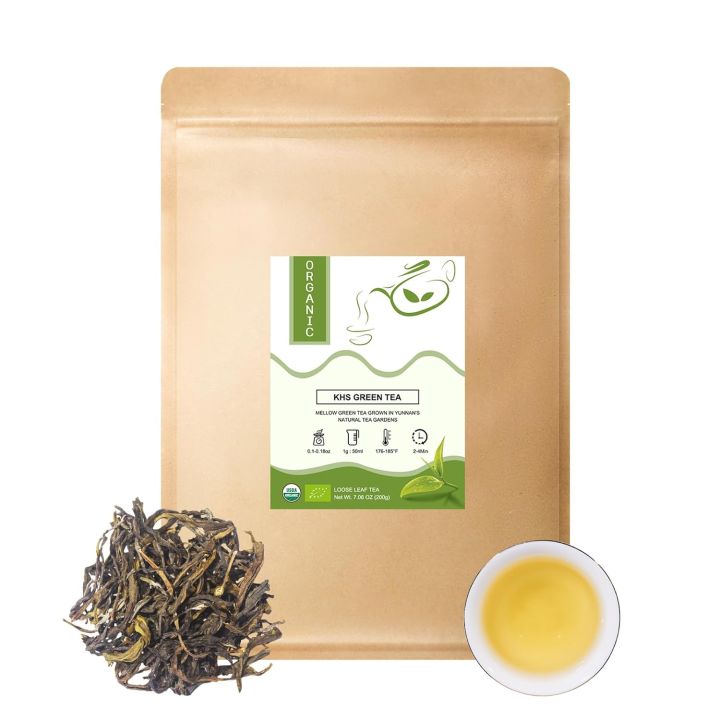 KHS Green Tea Loose Leaf, 100gm Organic Green Tea Leaves Fresh