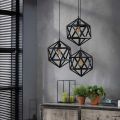 3 in 1 Base Hexagon Hanging Lamp, Ceiling Lights, Indoor Lights - Modern Pendant for Home & Office | LED/Filament Bulb Compatible (Bulb Not Included). 