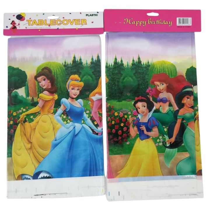Princess Table Cover - 108 cm x 180 cm - Disposable Tablecloth - Pink - Girls - Pack Of 1