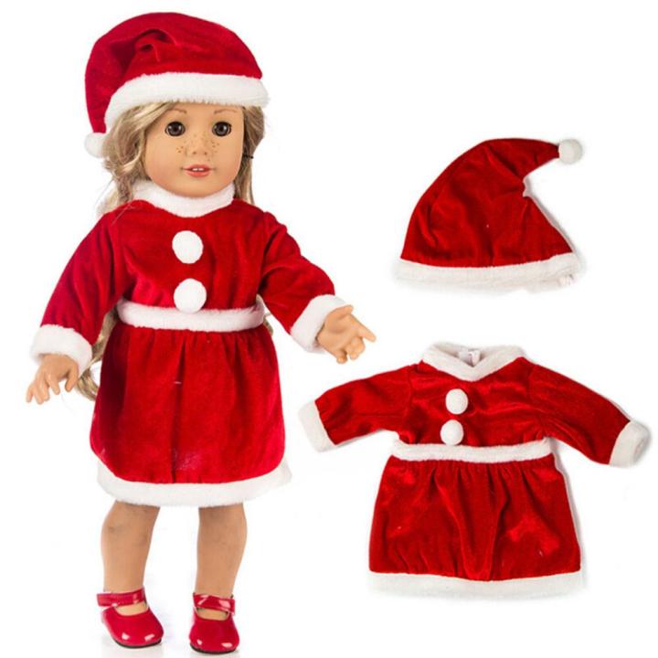 Chirstmas Clothes Dress Hat For 18 Inch American Boy Doll Accessory Girl Toy