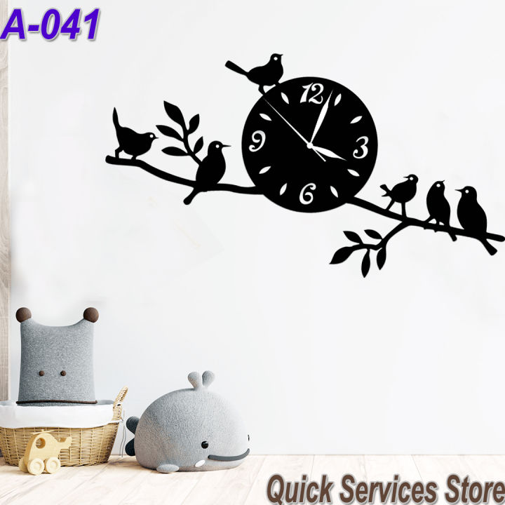 Quick Services Store Sparrow Tree Wooden Wall Clock | Wooden Wall Clock | Tick-Tock Treasures: Handmade Wooden Wall Clock | Nature's Grace: Wooden Wall Clocks for Your Home | Wooden Wall Clocks to Elevate Your Space | Wooden Wall Clocks for Modern Living