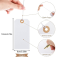100 PCS Perforated Cotton Elastic Line Hang Tags Card White Paper Card Label Listing Classification Card Number Plate. 
