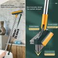 Floor Scrub Brush with Long Handle, Adjustable Magic Broom Brush 2 in 1 Cleaning Scrub Brush 120 Degree Triangular Rotating Brush Head Removable Crevice Cleaning Brush with Squeegee. 