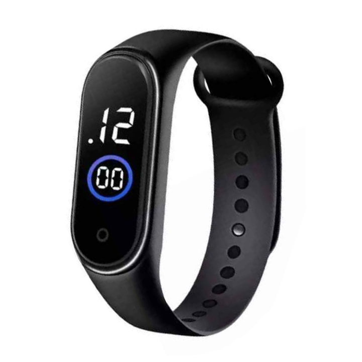 Digital Touch LED M4 Sports Kids Watch, Waterproof, Silicon Strap, Adjustable, Stylish Smart Band for Boys and Girls