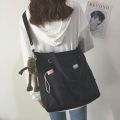 ◙✒ In Stock! Waterproof bag large-capacity canvas bag female Korean student one-shoulder big bag school bag college style. 