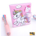 Cute Unicorn diary set with highlighter Tape and 3 in 1 Ball Point Pen A complete Gift stationery set school| Cute stationary items for girls. 