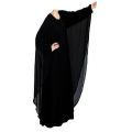 Double Layer Abaya For Women - Black. 