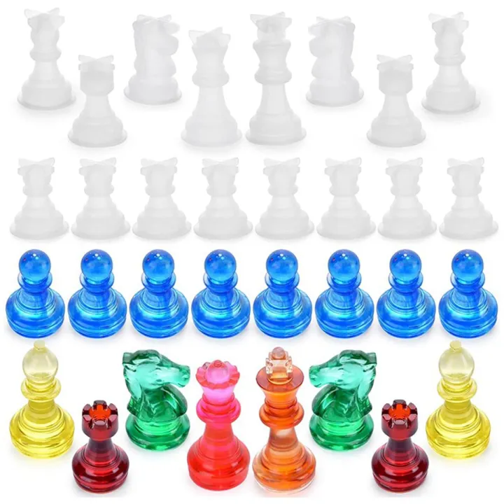 Resin Silicone Chess Epoxy Resin Casting Mold DIY Crafts Making Birthday Gift