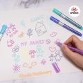 Double Line Self-outline Metallic Markers pen Outline Marker Double Line Pen Journal Pens 4-Colorful Markers Highlighter, Double Line Markers Set - 1507. 