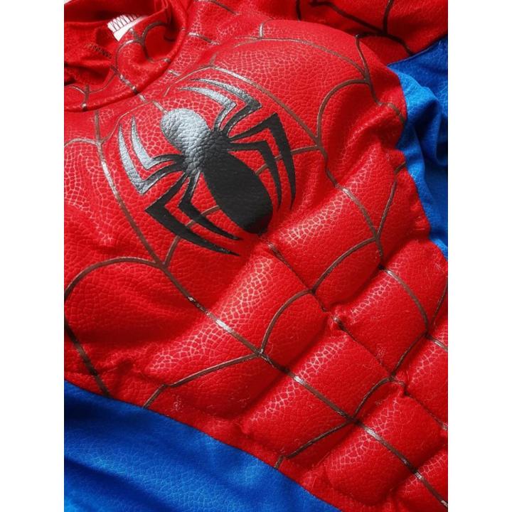 Spiderman padded costume for 6 to 7 years old kids with hard plastic mask / Spider Man padded costume / Spiderman muscular costume / 3D costume .
