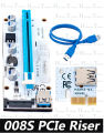 008S PCIe Risers for Graphic Cards Games 1x To 16x Extender Riser Card Adapter USB 3.0 with 60CM USB cable. 