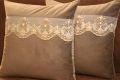 Set Of 2 Cushions Net Sequence. 