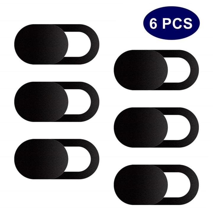 12PC Round Camera Protective Cover Phone Flat Lens Cover Stickers Computer Camera Sliding Protection Sticker For Mobile Phone-6pcs black