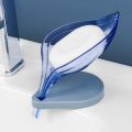 Leaf Shape Self Draining Leafology Decorative Soap Holder Self Adhesive Soap Dish Soap Case Drainage Soap Base for Shower Bathroom Kitchen Plastic Self Draining Soap Saver for Bathroom, Bar Soap Tray Kitchen Sponge Holder. 