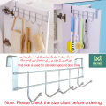 Over the cabinet door hanger/hook for Cabinet,5 hooks hanger for closet, Wardrobes and cabinet door, Steel Colour. 