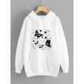 Yellow Butterfly Printed Hoodies For Girls & Women - Comfy & Cozy Hoodies For Girls. 