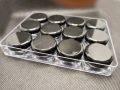 10 Gram Empty Cosmetic Containers / Pack of 12  Pcs / With outer Acralic Box - Square Shape Mini Plastic Empty Bottle - Makeup Face Cream Pot Jar Refillable Cosmetic Sample Bottles. 