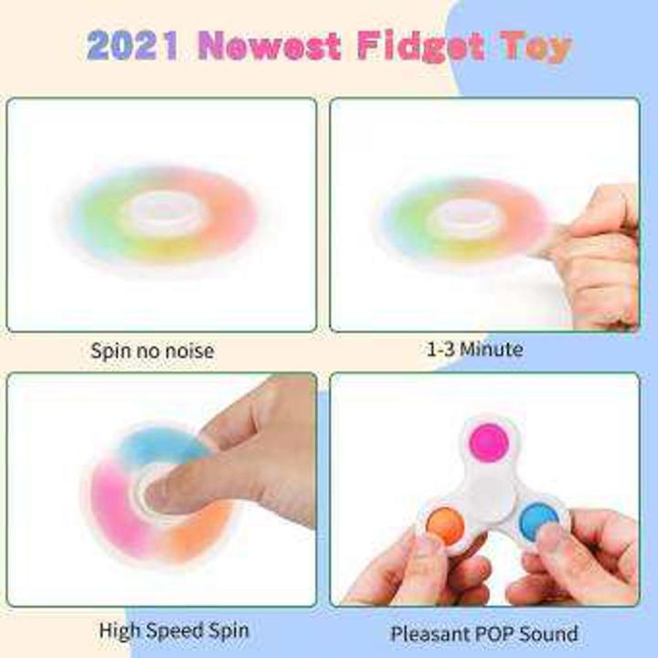 Pop It Fidget Spinner Sensory Simple Dimple Toy Relieve Stress