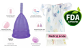 Soft Medical Grade Silicon Period Cup + Cotton Fabric Bag + Manual, Miss Li Menstrual Cup, Imported Period Cup for Ladies. 