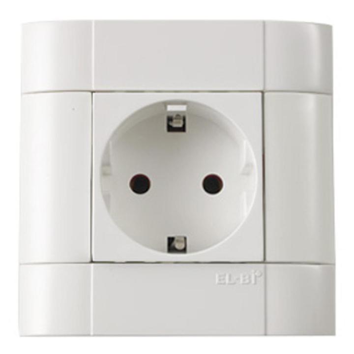 ELBi Fino Schuko Socket Earthed. Made in TURKEY. Switch board fitting sheet. Electric socket. Shuko.