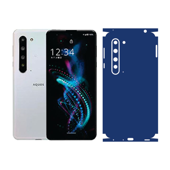Sharp Aquos R5G Self Adhesive Lamination Anti-Stain 0003 Blue Black Sheet Wrap Cover